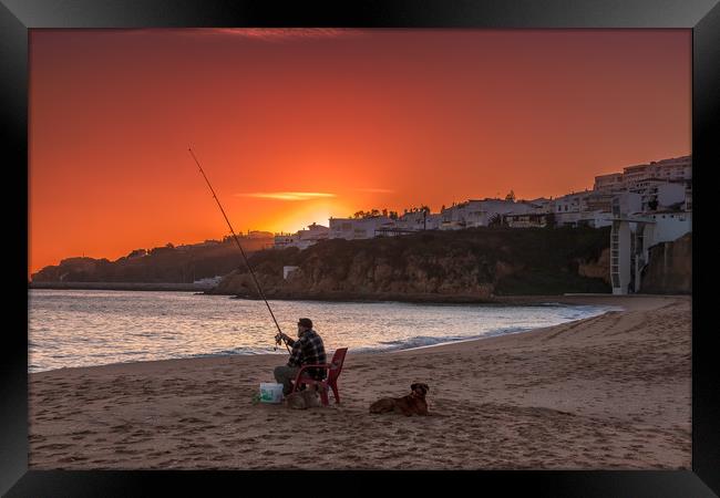 Albufeira Sunset Algarve Portugal Framed Print by Wight Landscapes