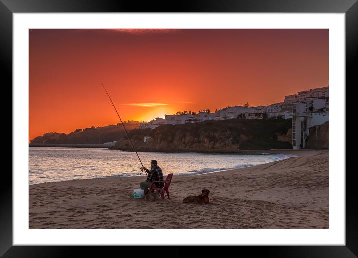 Albufeira Sunset Algarve Portugal Framed Mounted Print by Wight Landscapes