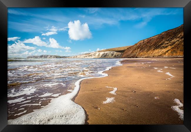 Compton Bay Beach Isle Of Wight Framed Print by Wight Landscapes