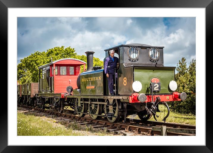A1X TERRIER CLASS 0-6-0T NO.W8 FRESHWATER Framed Mounted Print by Wight Landscapes