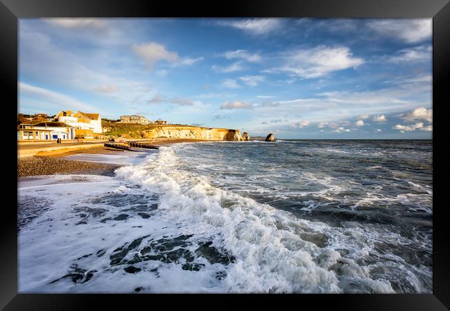 Freshwater Bay Beach Isle Of Wight Framed Print by Wight Landscapes