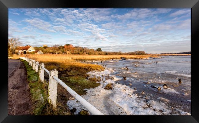 Frozen River Yar Freshwater Isle Of Wight Framed Print by Wight Landscapes