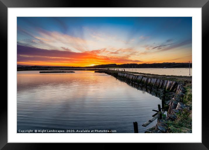 Newtown Quay Sunset Isle Of Wight Framed Mounted Print by Wight Landscapes