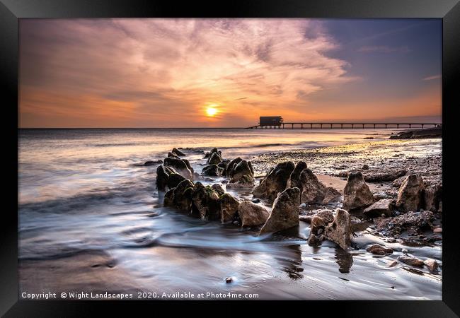 Bembridge Lifeboat Station Sunrise Isle Of Wight Framed Print by Wight Landscapes