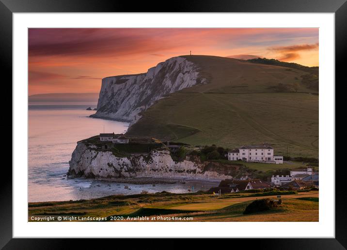 Tennyson Down Sunset Framed Mounted Print by Wight Landscapes