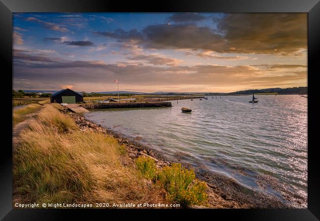 Newtown Quay Sunset Isle Of Wight Framed Print by Wight Landscapes