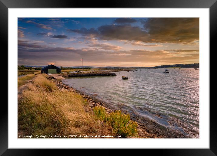 Newtown Quay Sunset Isle Of Wight Framed Mounted Print by Wight Landscapes