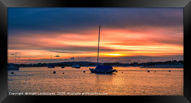 Bembridge Harbour Sunset Framed Print by Wight Landscapes