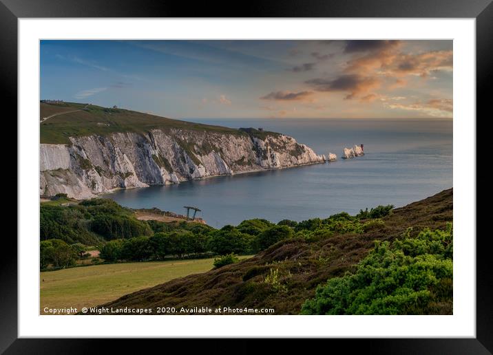 Headon Hill And The Needles Framed Mounted Print by Wight Landscapes