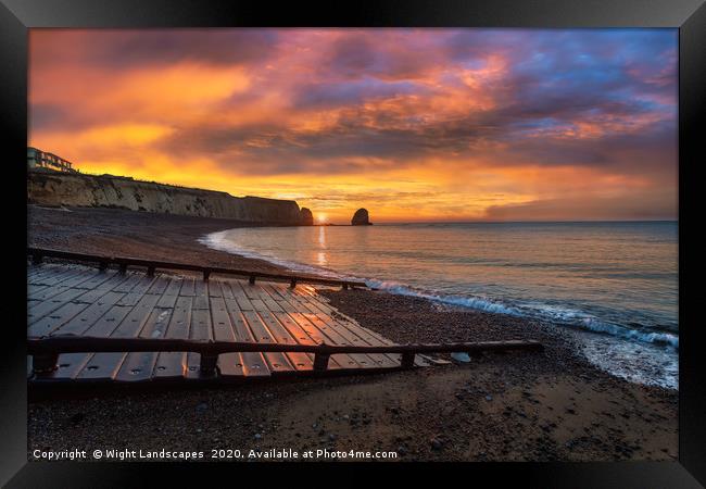 Freshwater Bay Sunrise Framed Print by Wight Landscapes
