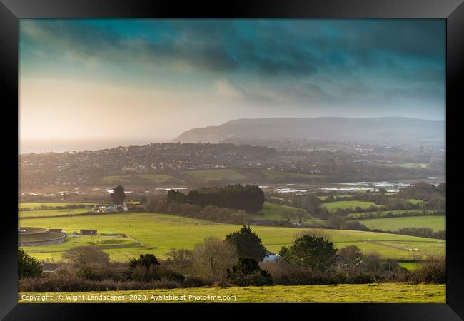 Sandown From Brading Down Framed Print by Wight Landscapes