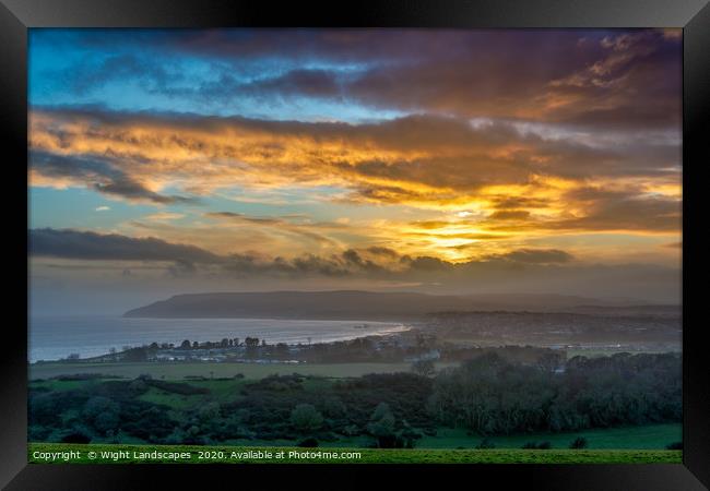 Sandown Sunset Isle Of Wight Framed Print by Wight Landscapes