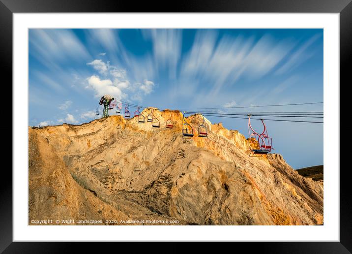 The Needles Chairlift Framed Mounted Print by Wight Landscapes