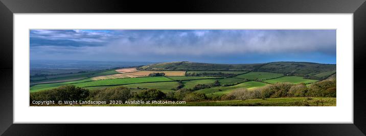 Ventnor Down Panarama Framed Mounted Print by Wight Landscapes