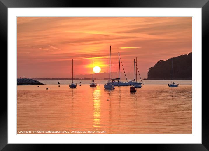 Cowes Harbour Sunrise Isle Of Wight Framed Mounted Print by Wight Landscapes