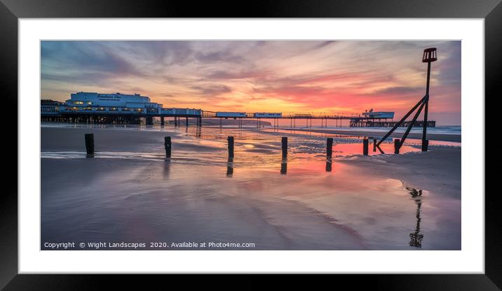 Sandown Pier Sunrise Panorama Framed Mounted Print by Wight Landscapes