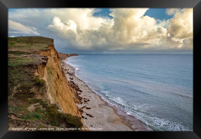 The Cliffs Of Compton Bay Isle Of Wight Framed Print by Wight Landscapes