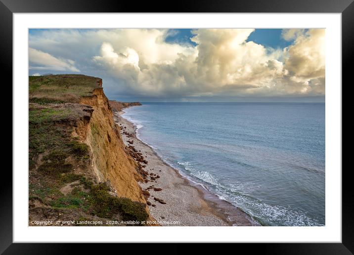 The Cliffs Of Compton Bay Isle Of Wight Framed Mounted Print by Wight Landscapes