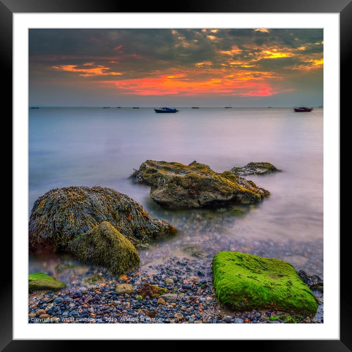 Seaview Beach Sunrise Framed Mounted Print by Wight Landscapes