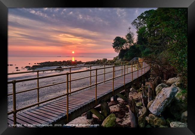 Sunrise The Boardwalk Seagrove Bay Isle Of Wight Framed Print by Wight Landscapes