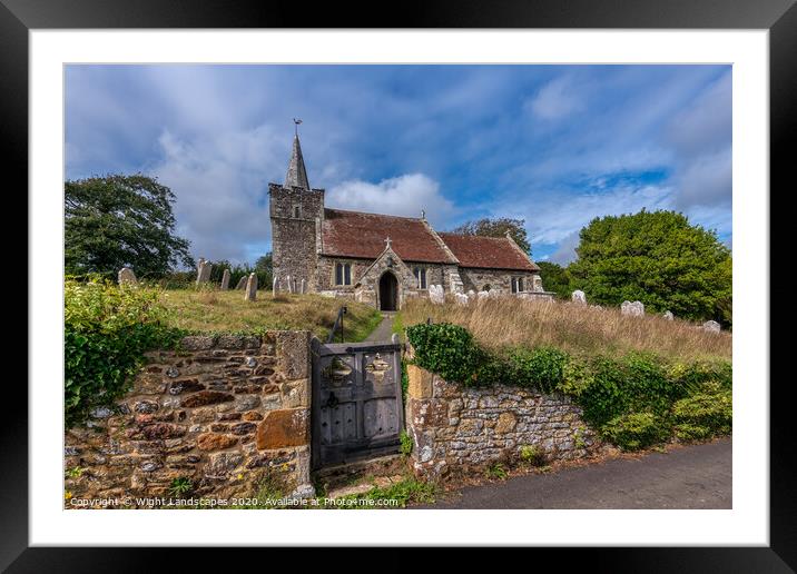 St Peters and St Pauls Parish Church Mottistone Framed Mounted Print by Wight Landscapes