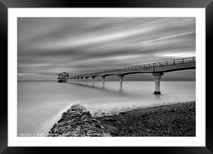 Bembridge Lifeboat Station Black and White LE Framed Mounted Print by Wight Landscapes