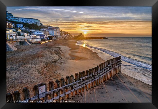 Sunrise On Ventnor Beach Framed Print by Wight Landscapes