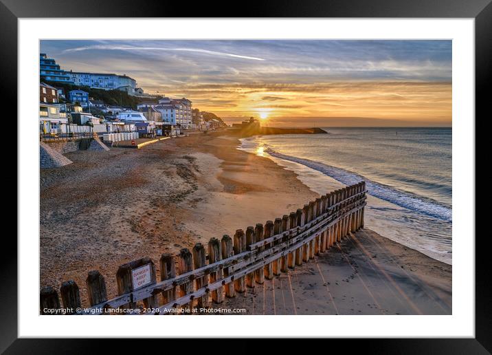 Sunrise On Ventnor Beach Framed Mounted Print by Wight Landscapes
