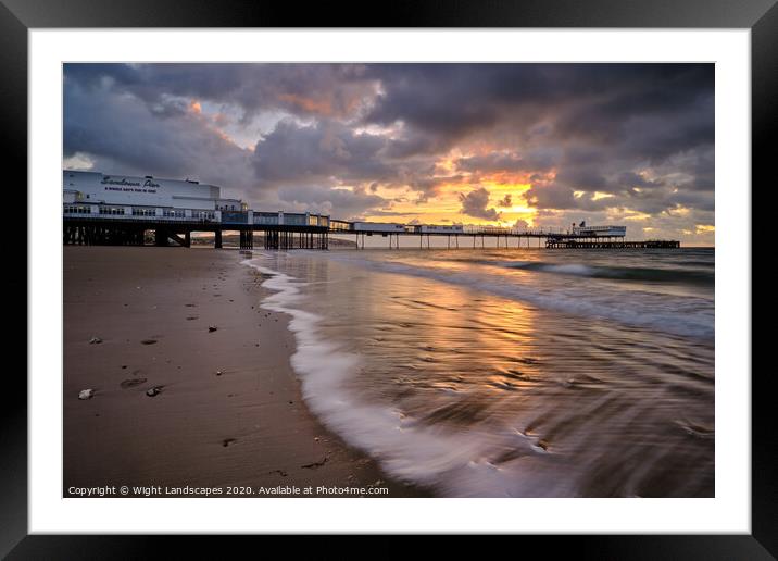 Sandown Pier Sunrise Framed Mounted Print by Wight Landscapes