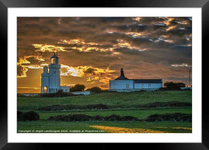 St Catherines Sunset Framed Mounted Print by Wight Landscapes