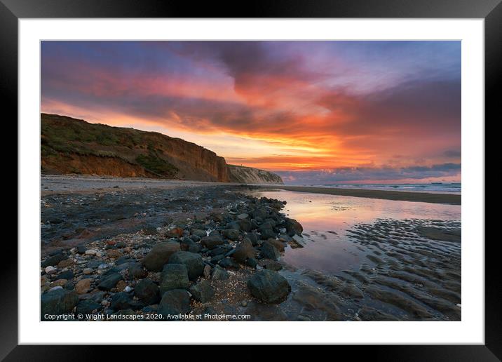 Dawn At Sandown Beach Yaverland Framed Mounted Print by Wight Landscapes