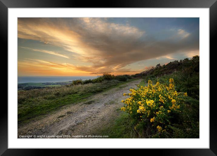 Mottistone Common Sunset Framed Mounted Print by Wight Landscapes