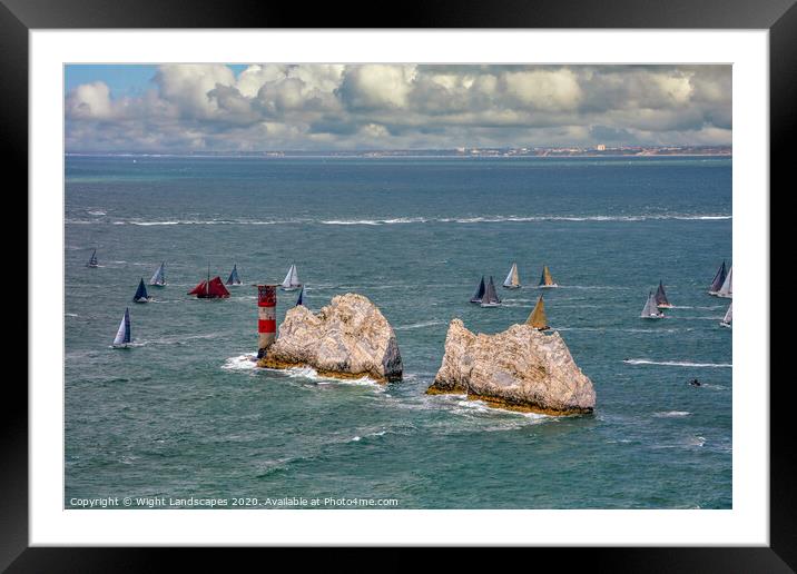 Jolie Brise At The Needles Framed Mounted Print by Wight Landscapes