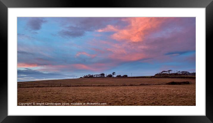 Brook Bus Stop Sunset Framed Mounted Print by Wight Landscapes