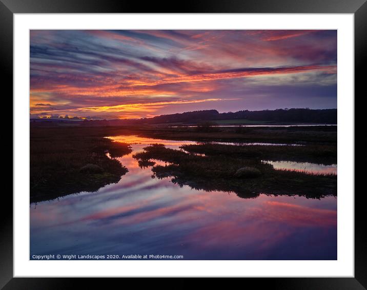 Newtown Sunset Isle Of Wight Framed Mounted Print by Wight Landscapes