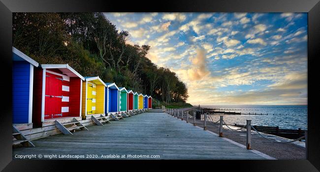 Colwell Bay Beach Huts Framed Print by Wight Landscapes