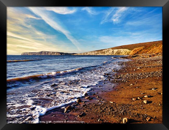 Christmas At Compton Bay Framed Print by Wight Landscapes