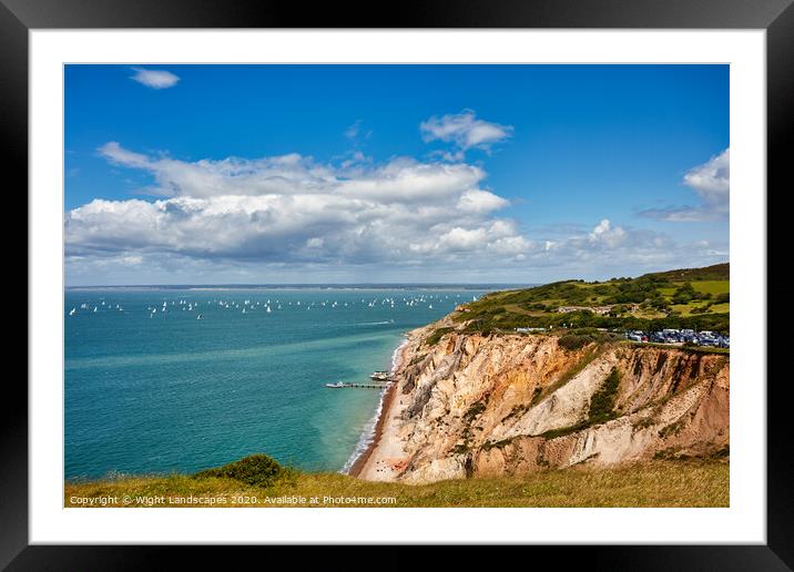 Round The Island Race At Alum Bay Framed Mounted Print by Wight Landscapes