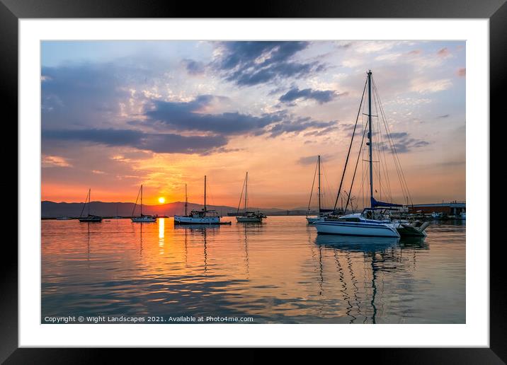 Sunset Over The Bay Framed Mounted Print by Wight Landscapes