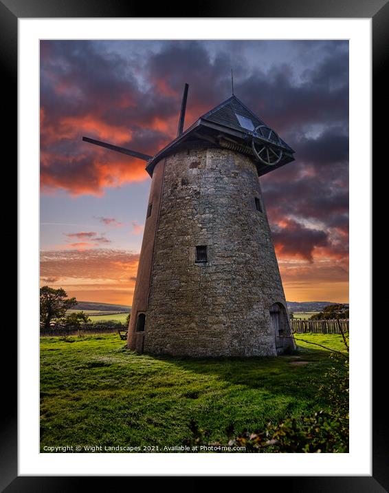 Bembridge Windmill Sunset Isle Of Wight Framed Mounted Print by Wight Landscapes