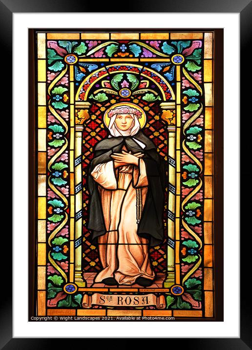 Our Lady Of Sorrows Stain glass Framed Mounted Print by Wight Landscapes