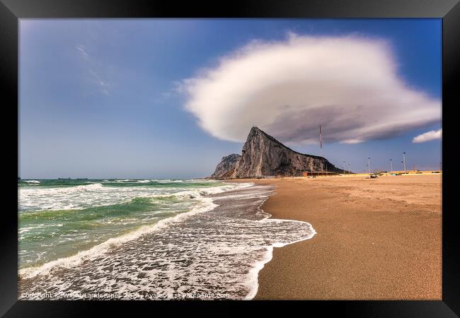 Gibraltar Lavante Cloud Framed Print by Wight Landscapes
