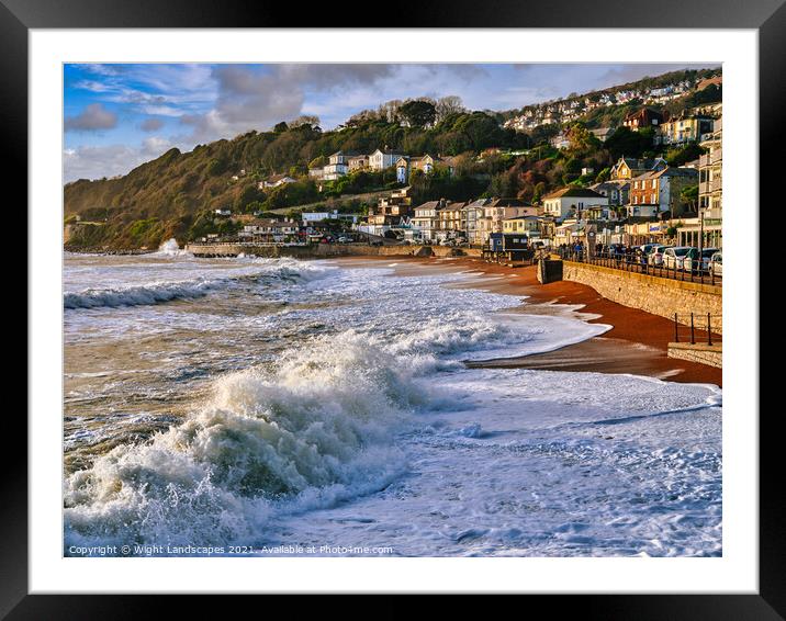 Ventnor Winter Beach Surf Framed Mounted Print by Wight Landscapes