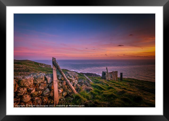 Gore Cliff Sunset Framed Mounted Print by Wight Landscapes