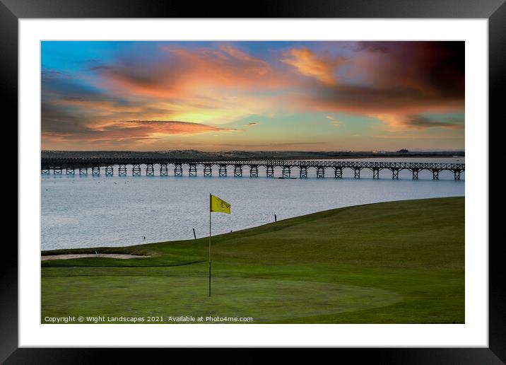 Quinta do Lago Golf The Wooden Bridge Sunset Framed Mounted Print by Wight Landscapes