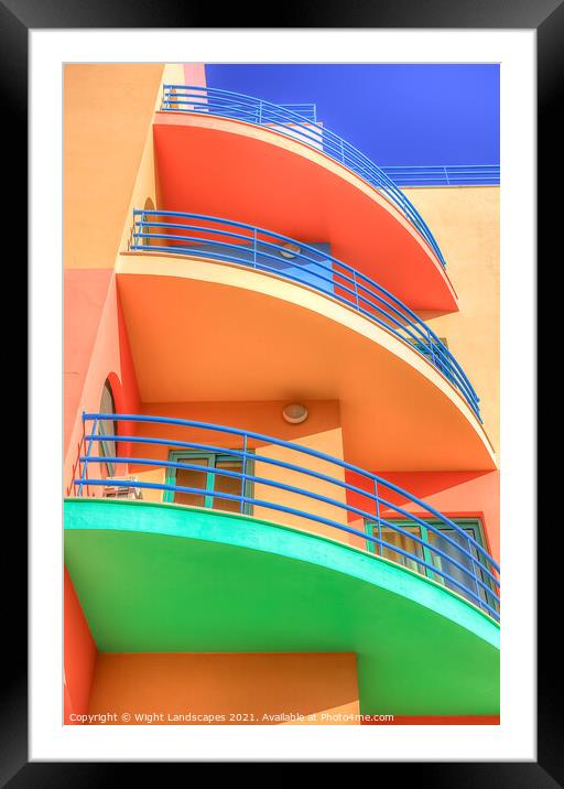 Candy Coloured Apartments Abstract Framed Mounted Print by Wight Landscapes