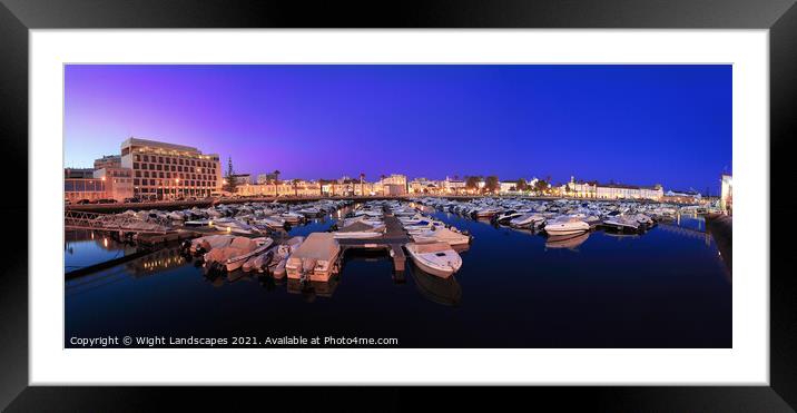 Marina de Faro at Night Framed Mounted Print by Wight Landscapes