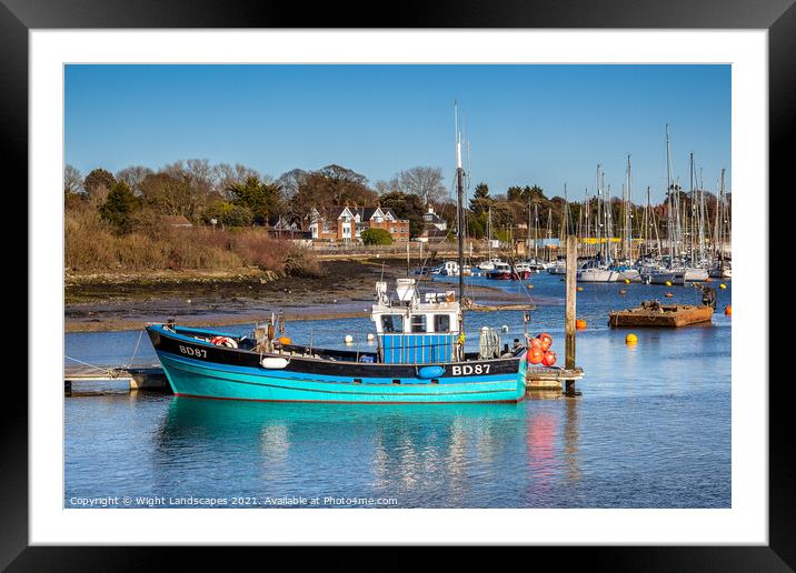 Lymington River Fishing Boat Framed Mounted Print by Wight Landscapes