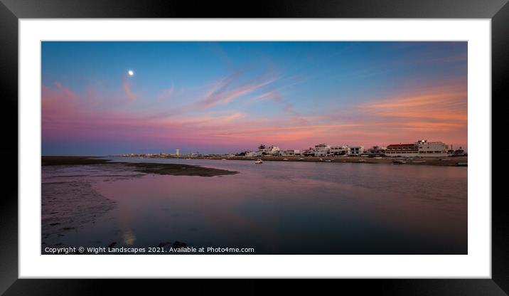 Sunset At Ilha de Faro, Faro Portugal  Framed Mounted Print by Wight Landscapes
