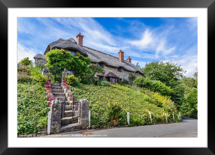 Hill Cottage Godshill IOW Framed Mounted Print by Wight Landscapes